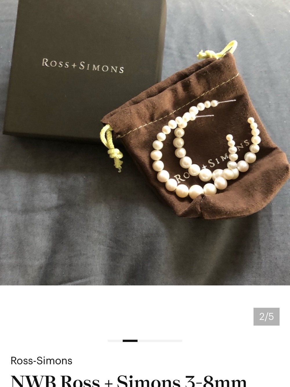 Ross Simon’s 1. 3/4” hoop pearl earrings